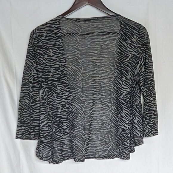 Sheer bolero shrug / cover-up open-front flowy zebra print medium Strazzi - Picture 2 of 8